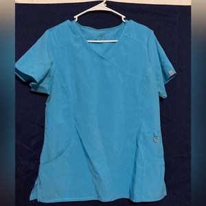 Cherokee pro flex blue scrub top size small